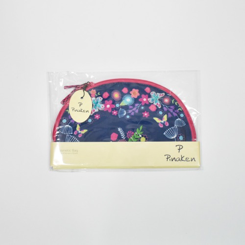 Pinaken Butterfly Bloom Printed Half Mood Cosmetic Bag