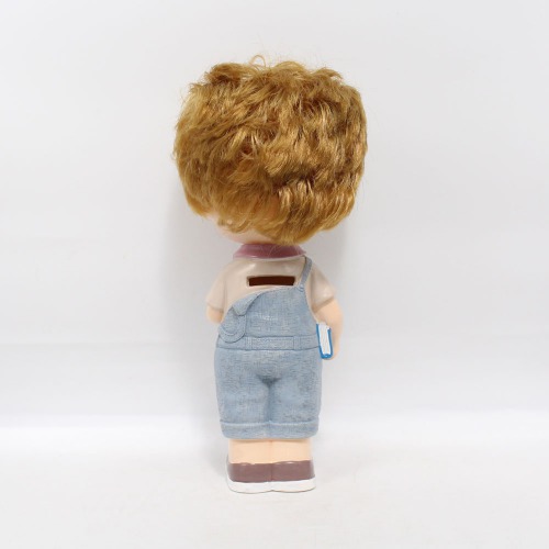 Short Hair Boy With Book Doll Money Saving Bank Toy for Kids | Blue | Showpiece | Decor | Kids | Piggy Bank
