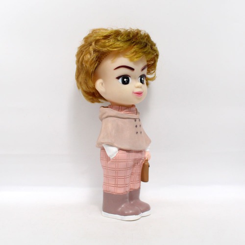 Short Hair Boy With Bag Doll Money Saving Bank Toy for Kids | Pink | Showpiece | Decor | Kids | Piggy Bank