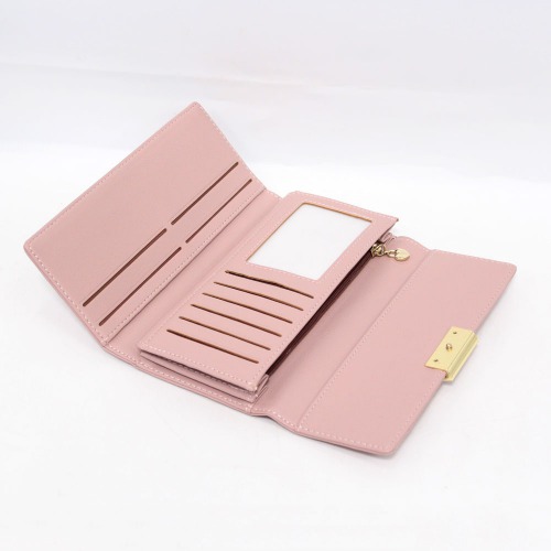 Pitch Metal Decor Fold Over Wallet For Women and Girls
