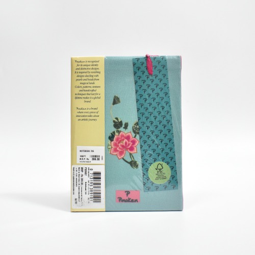 Pinaken Women and Girls Tropical Flamingo Fabric Notebook, Journal, Diary College Ruled Paper B6