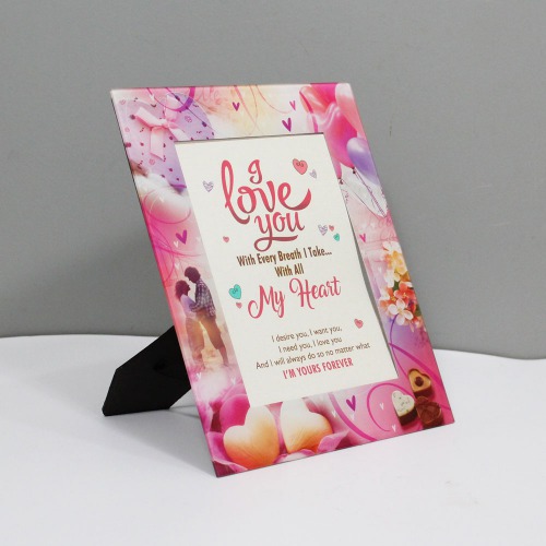 I Love You With Every Breath I Take With All My Heart Quote Frame | Crystal Quote Frame