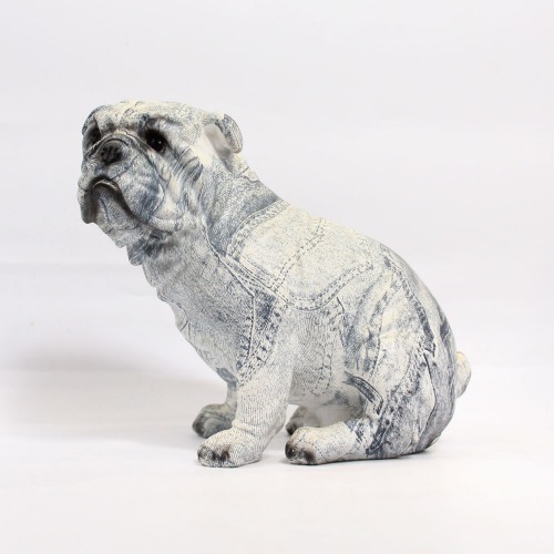 Small Newspaper Pattern Dog Showpiece For Home Decor