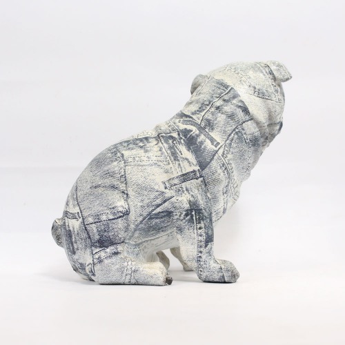 Small Newspaper Pattern Dog Showpiece For Home Decor