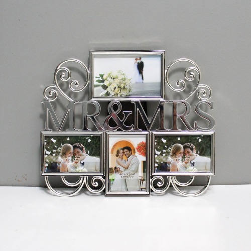 Silver Metal Mr. and Mrs. Multiple Photo Frame For Your Special One