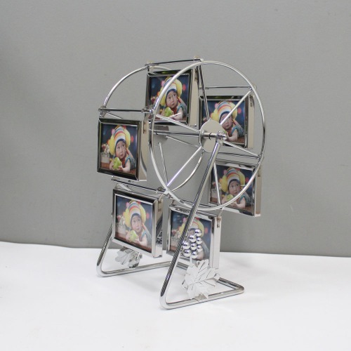 Unique Metal Double Sided Rotating Wheel Photo Frame Foe Home Decor| Multiple Photo Frame