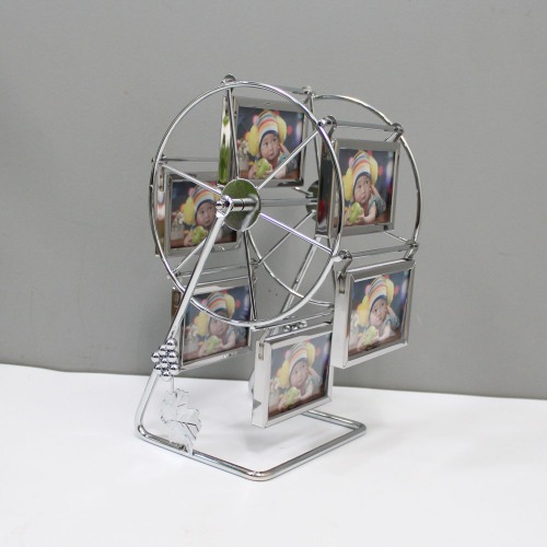 Unique Metal Double Sided Rotating Wheel Photo Frame Foe Home Decor| Multiple Photo Frame
