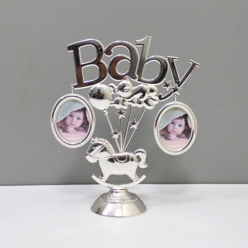 Silver Metal Baby Table Top Photo Frame For Home Decor