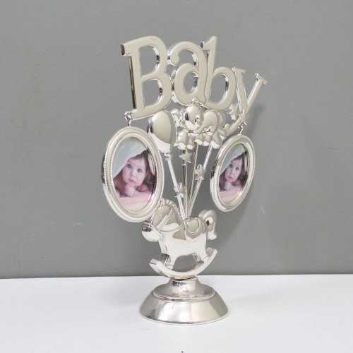 Silver Metal Baby Table Top Photo Frame For Home Decor