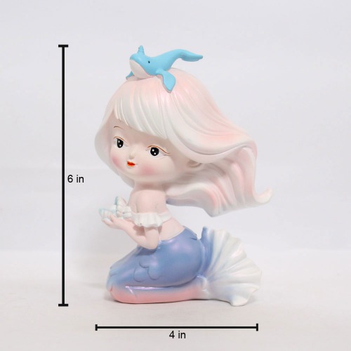 Little Marmaid Girl Showpiece| Statue Figurines for Home Decor Outdoor Entrance Living Room Decoration