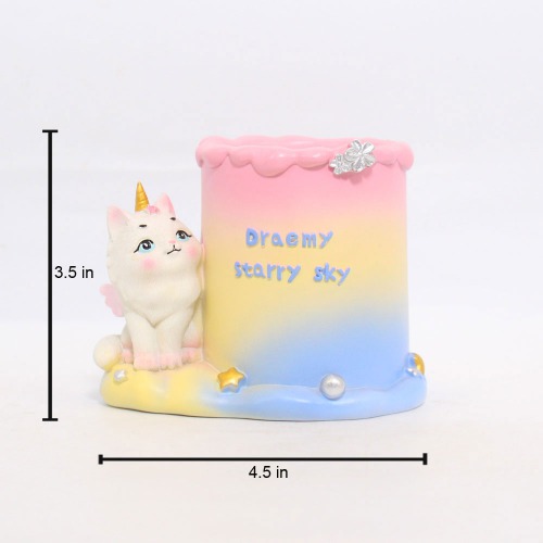 Dreamy Starry sky Cat Pen Stand showpiece | Statue Figurines for Home Decor Entrance Living Room Decoration