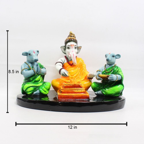 Ganesha Murti Idol Set Of Doing Pooja For Home Decoration Car | Hindu Idol Ganesha Statue Desktop Decor