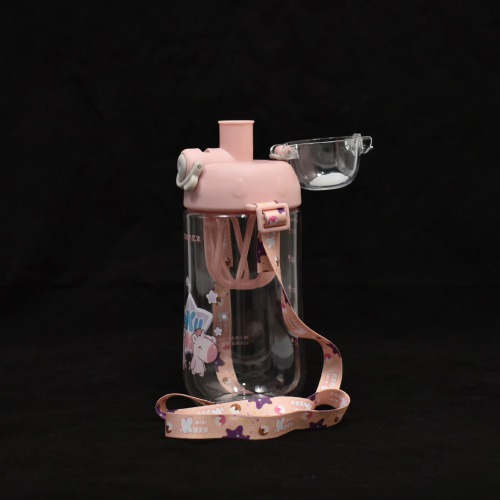 Pink Water Bottle For Kids | Cute Design Water Bottle With Sipper | Cartoon Water Bottle for Kids
