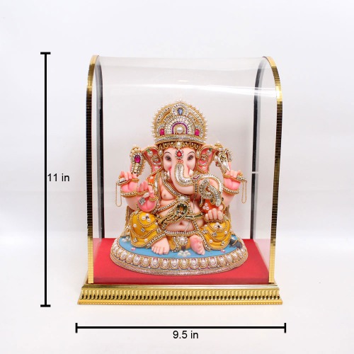 Stone Work Ganapti Murti With Snake Idol | Statue For Living Room | showpiece | Showpieces In Home