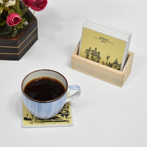 Mumbai India Tea Coffee Coaster Set - Home Decor Handicrafts | Home Decor | Home Decorative | Showpiece