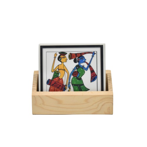 Multicolour Tea Coffee Coaster Set - Home Decor Handicrafts | Home Decor | Home Decorative Items in Living Room