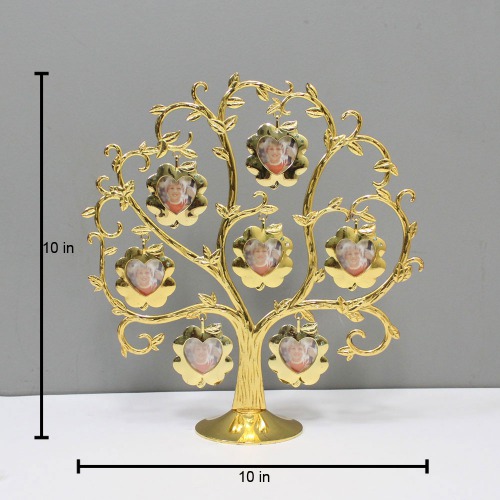 Golden Metal Family Tree Photo Frame | Multiple Photo Frame