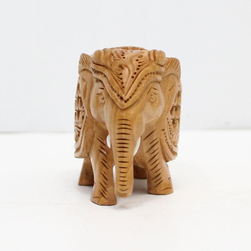 Wooden Elephant | Wooden Undercut Elephant | Wooden Undercut Carving | Wooden Carved Elephant