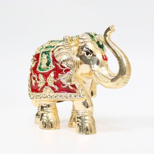 Attractive Aluminium Elephant Meenakari Work Showpiece for Home Decoration and Gift Purpose