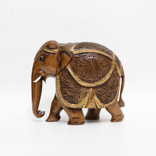 Wooden Elephant Showpiece for Home Decor | Elephant Decorative Items for Home (6 Inch Height)