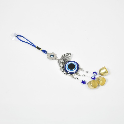 Evil Eye With Elephant Hanging With Bells Wind Chimes Wall Decor Hanging Lucky Pendant Protection Charm