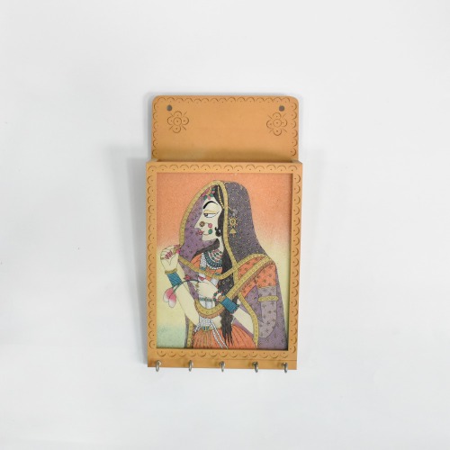 Rajasthani Gemstone Painting Key Holder Box | Key Holder | Decor | Wall Hanging | Home Decor