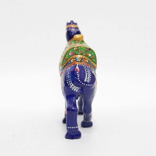 Metal Multicolour Meenakari Camel Decorative Vaastu Figurine Showpiece for Home Office Gifting