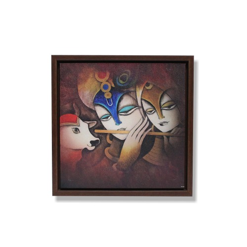 Beautiful Art Radha Krishna Photo Frame ( 13 x 13 inches ) For Home Decor