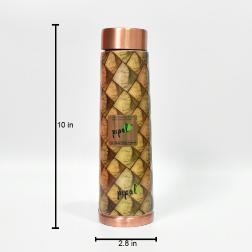 Valley Copper Printed Water Bottle | Designer Copper Bottle 950ml