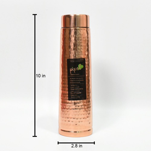 Golden Valley Hammered Copper Tamba Bottle for Water- 900Ml