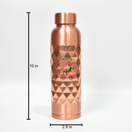 Pipal Copper Diamond Hammered Bottle 1000 ml