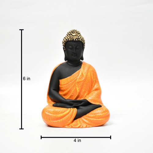 Multi colour Buddha Seated Fiber Statue | Meditating Buddha Statue For Home Decor | Lord Gautama Buddha