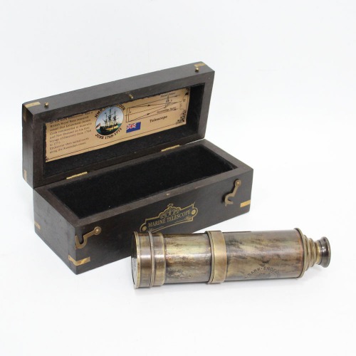 Nautical Brass Telescope with Wooden Box| Antique Things