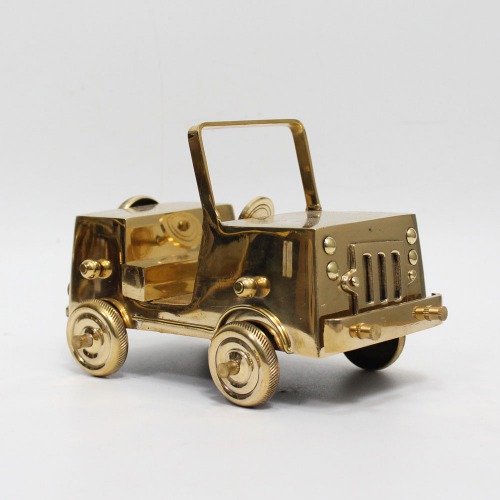 Antique Vintage Brass Jeep Car For Showpiece For Home Decor