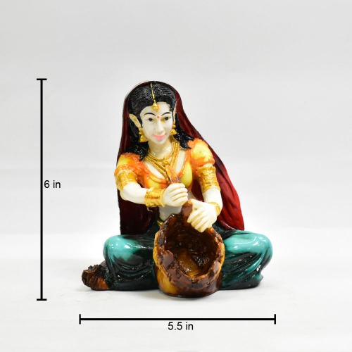Rajasthani Lady Decorative Statue For Home Decor