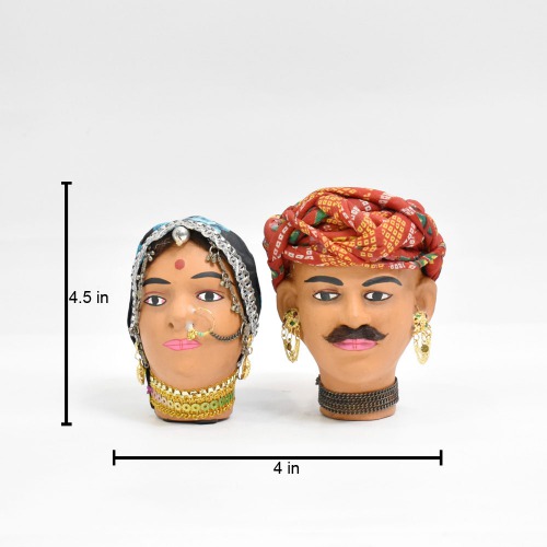 Cultural Rajasthani Traditional Couple Statue