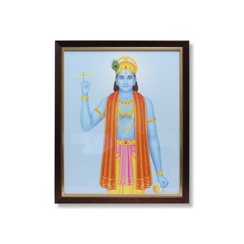 Lord Vishnu Religious Wood Photo Frames With (Glass) For Worship | Pooja (18 x 15inch | Multicolour)