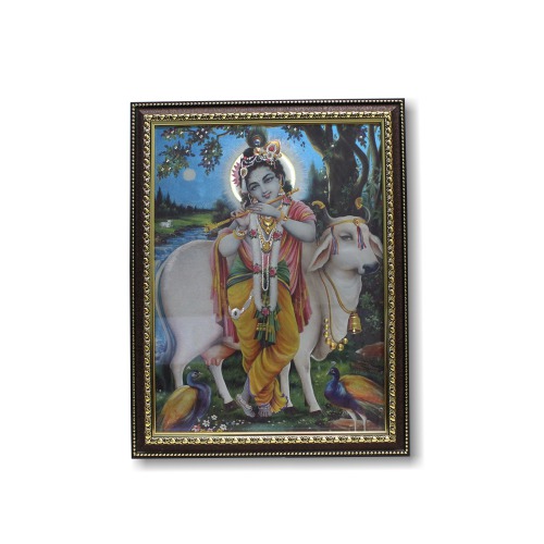 Kishna Religious Wood Photo Frames (Glass) For Worship | Pooja Photoframe | Multicolour