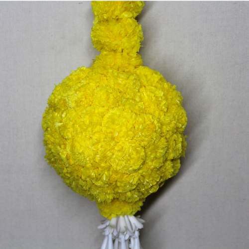 Clustered Yellow Marigold Flower Latkan | Wall Hanging Latkan | Door Latkan | Toran Latkan | For Diwali, Party, House Warming etc