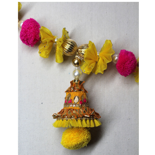 Bell Toran with Wool Pom Pom Balls and Beads | Ghanti Toran | Diwali Special Toran | Diwali Entrance Decoration | For Diwali, Party, House Warming etc