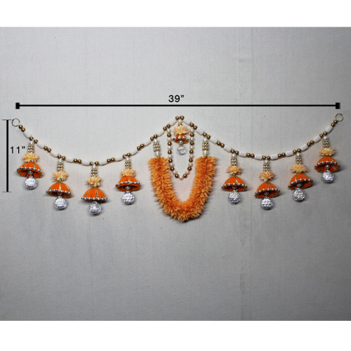 Gajra Toran with Diamond | Artificial Flower Toran Online | Door Hanging Toran Online | For Diwali entrance decoration, Party, House Warming etc