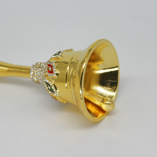 24K Gold Plated Brass Bell/Ghanti with Paan Diamond Design