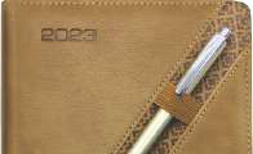 Penora | Soft Padded Leather Modern Era Diary | Diagonal Geometric Pattern Design | Elastic Pen Loop